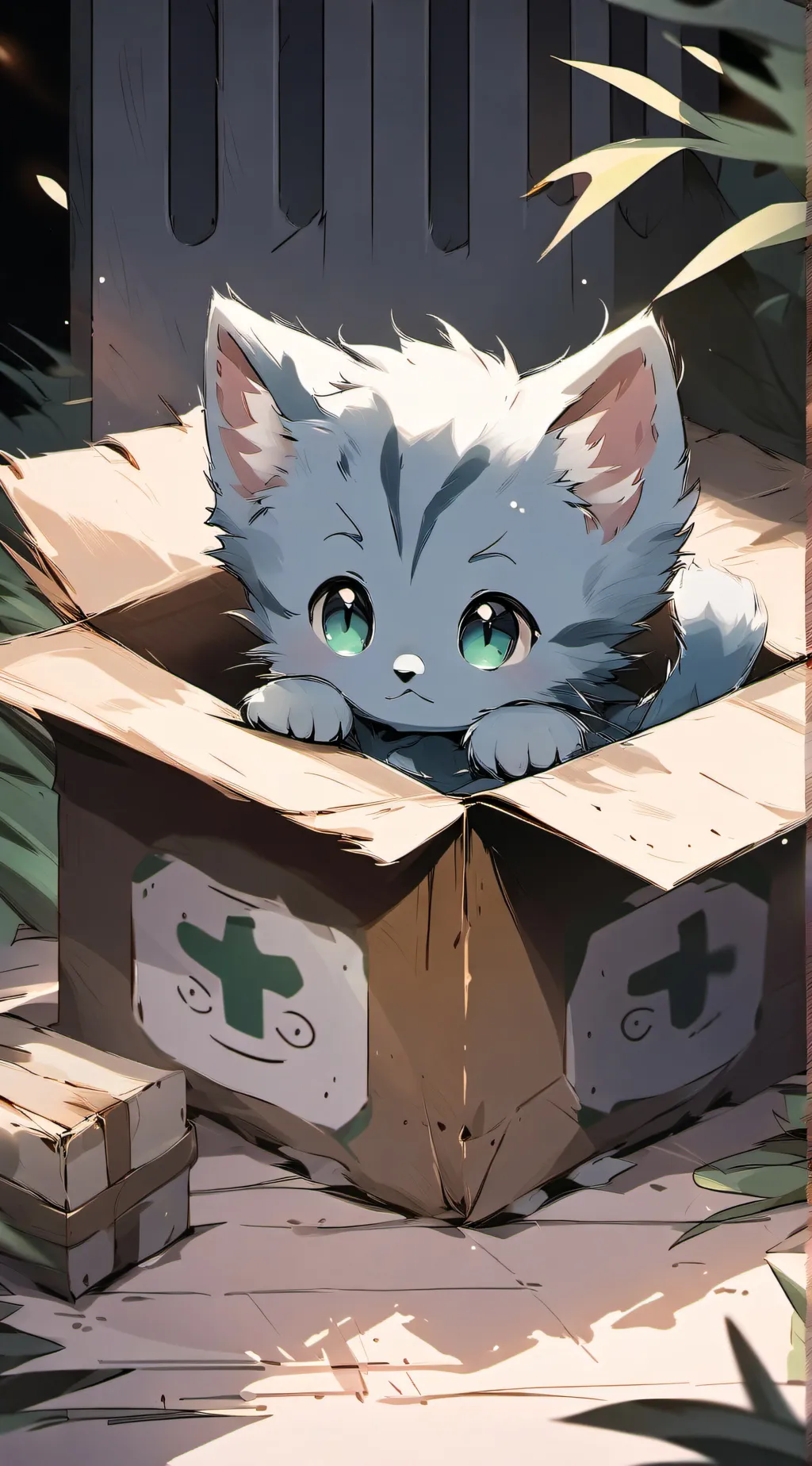 ai character: Blue kitten background