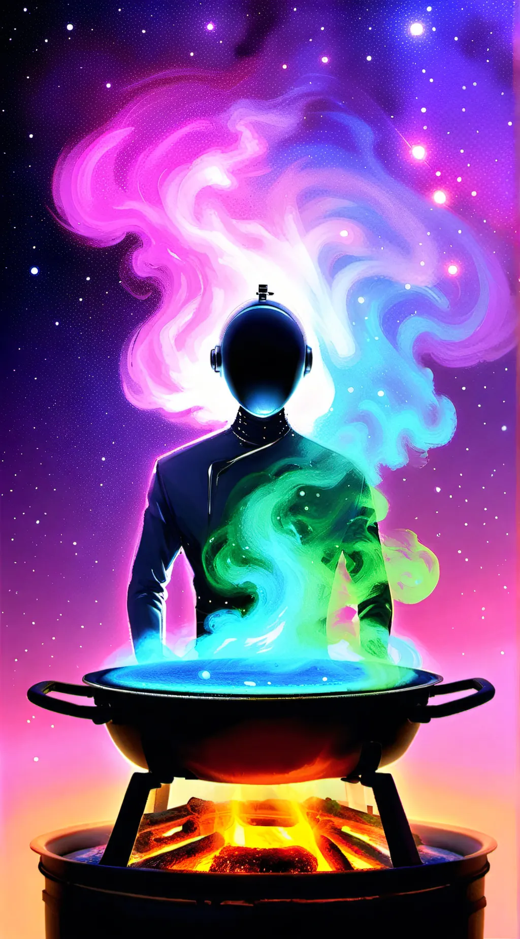 ai character: Titan stove man background