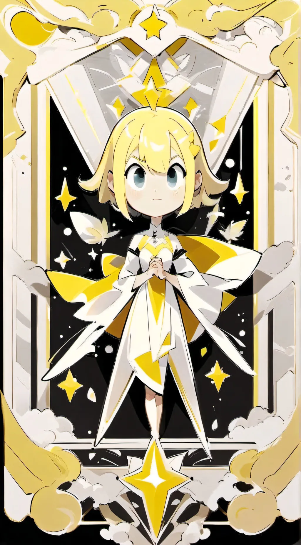 ai character: Smiling out background