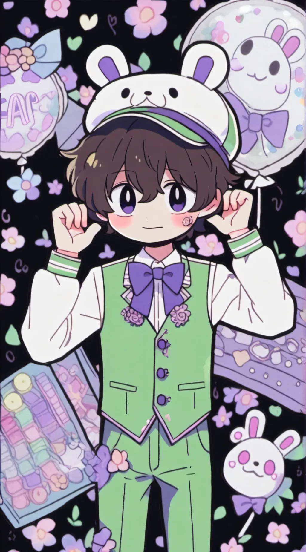 ai character: MHA pool party! background