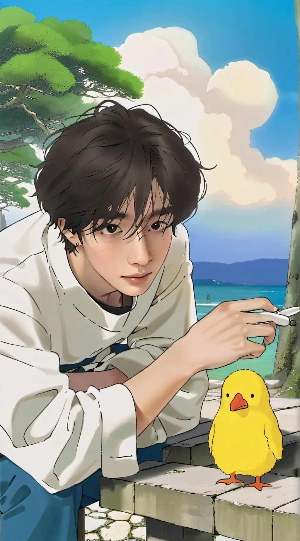 ai character: Hyunjin  background