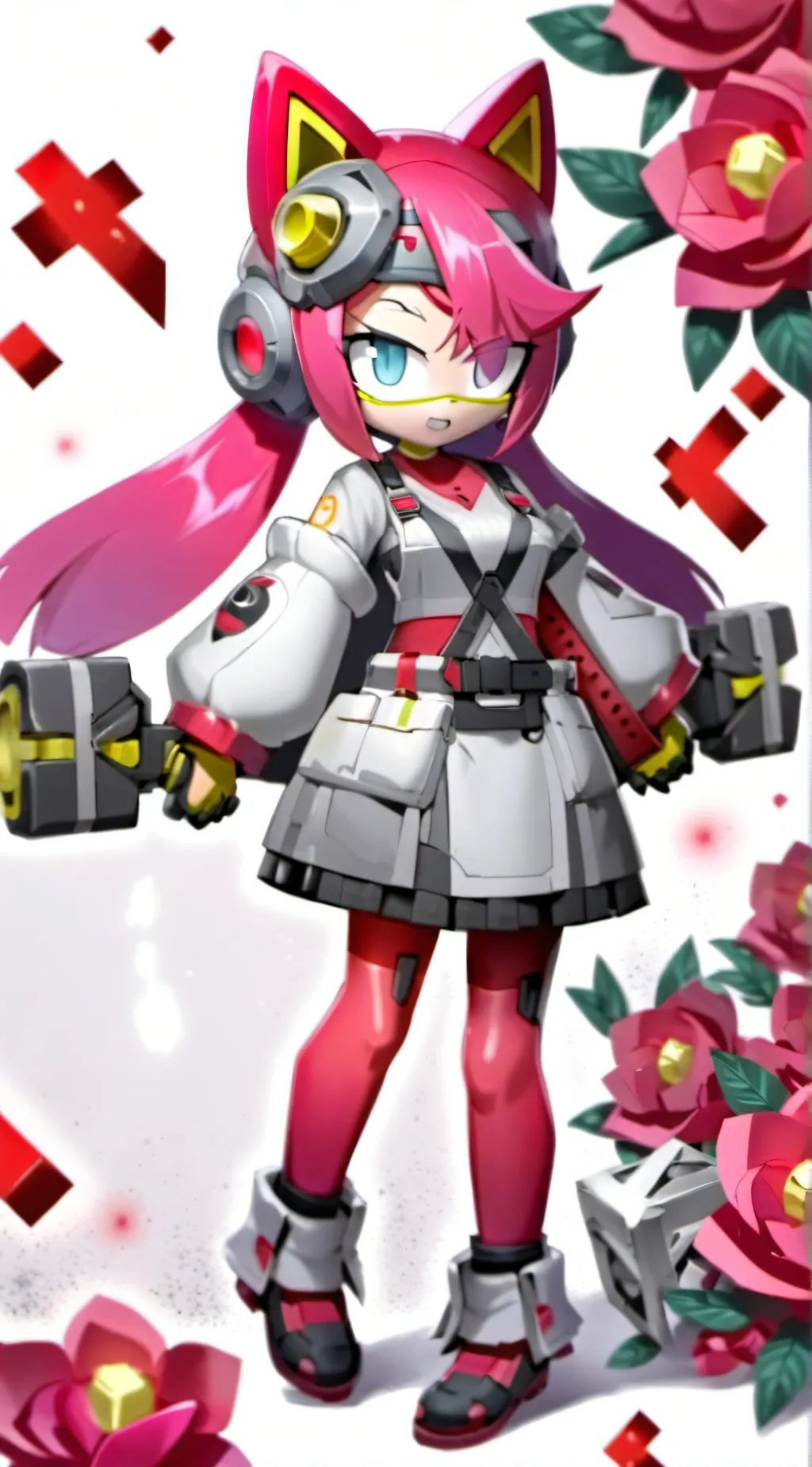 ai character: Rusty rose background