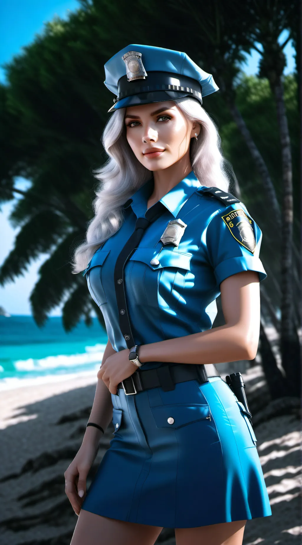 ai character: beach police background