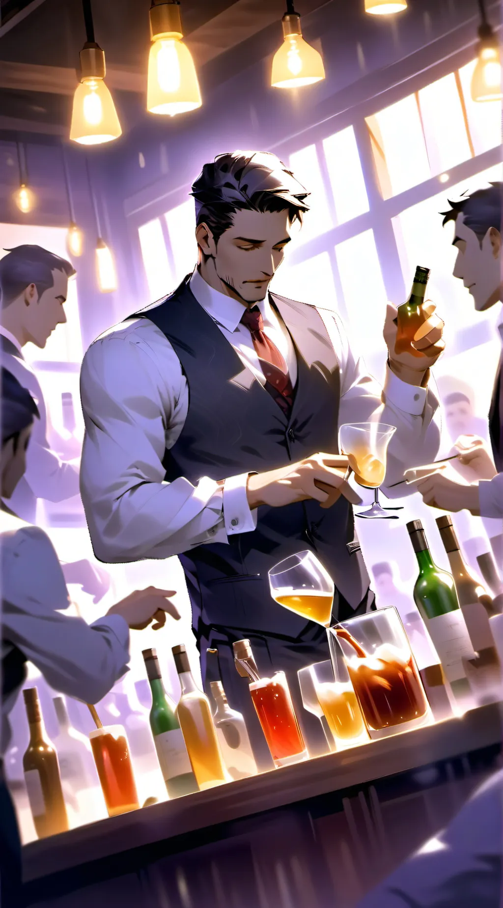 ai character: waiter background