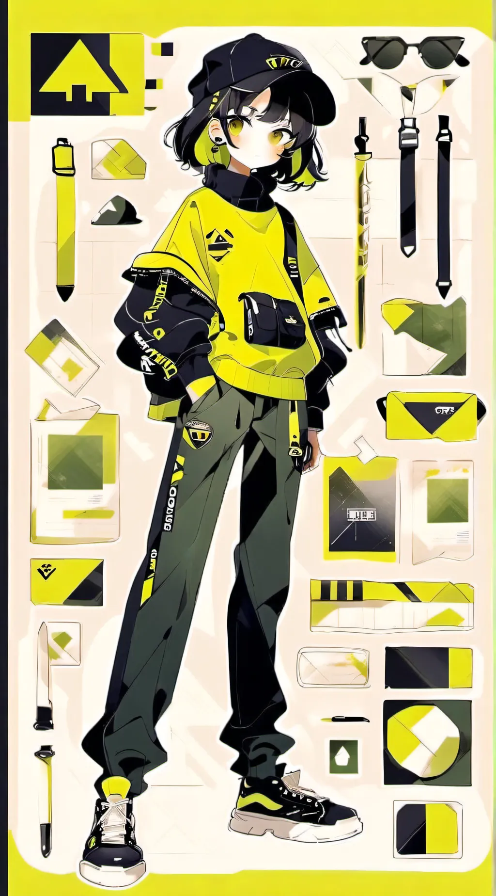 ai character: Spare evergreen background