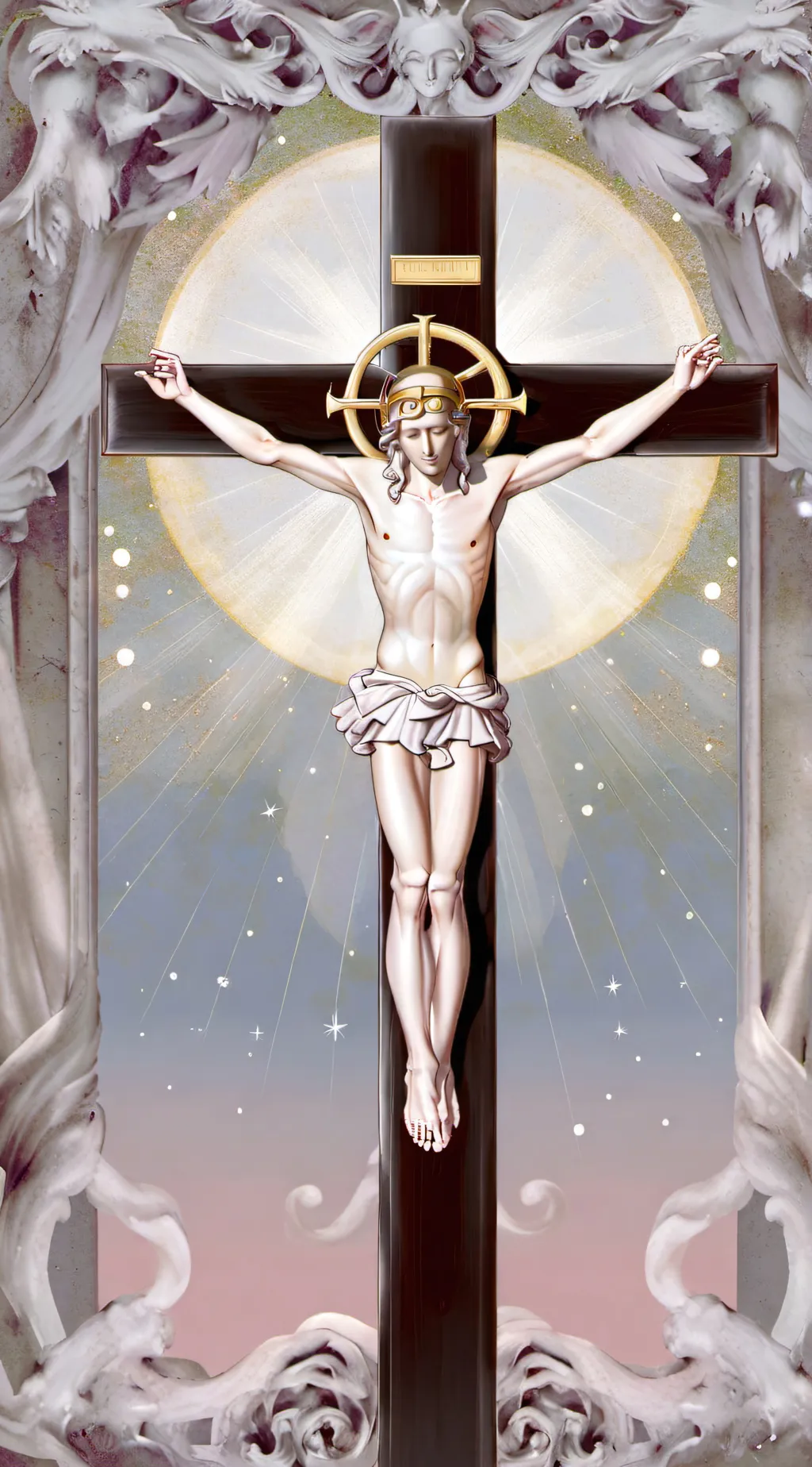 ai character: Crucifix background