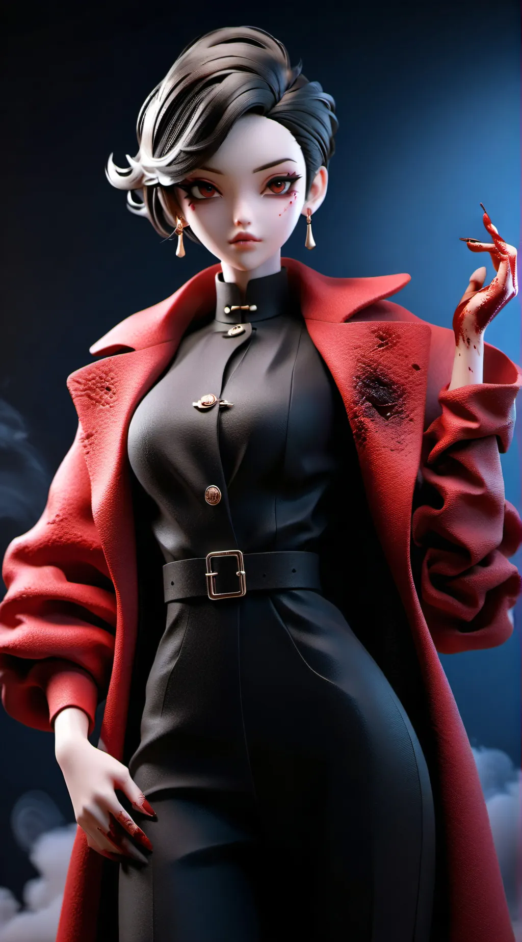 ai character: Lava Wolf lonely background