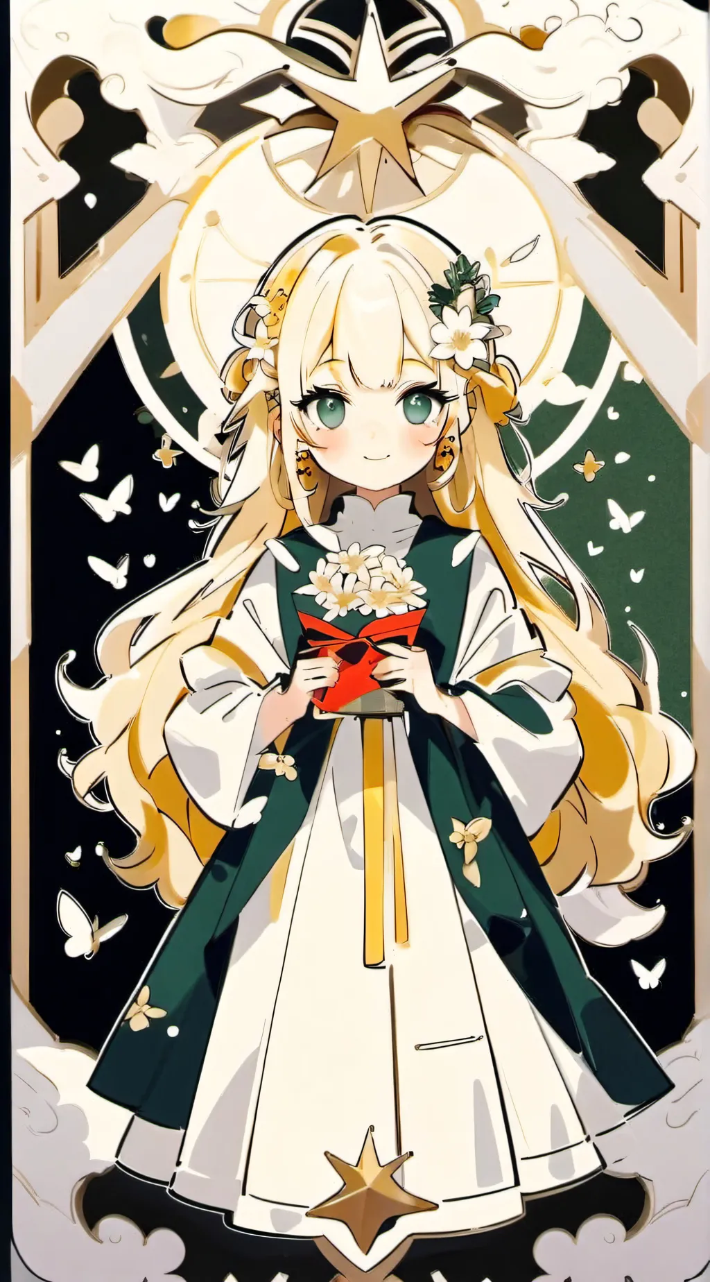 ai character: Radio apple background