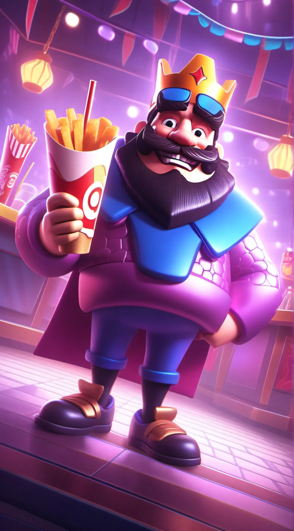 ai character: the Burger King 👑 background