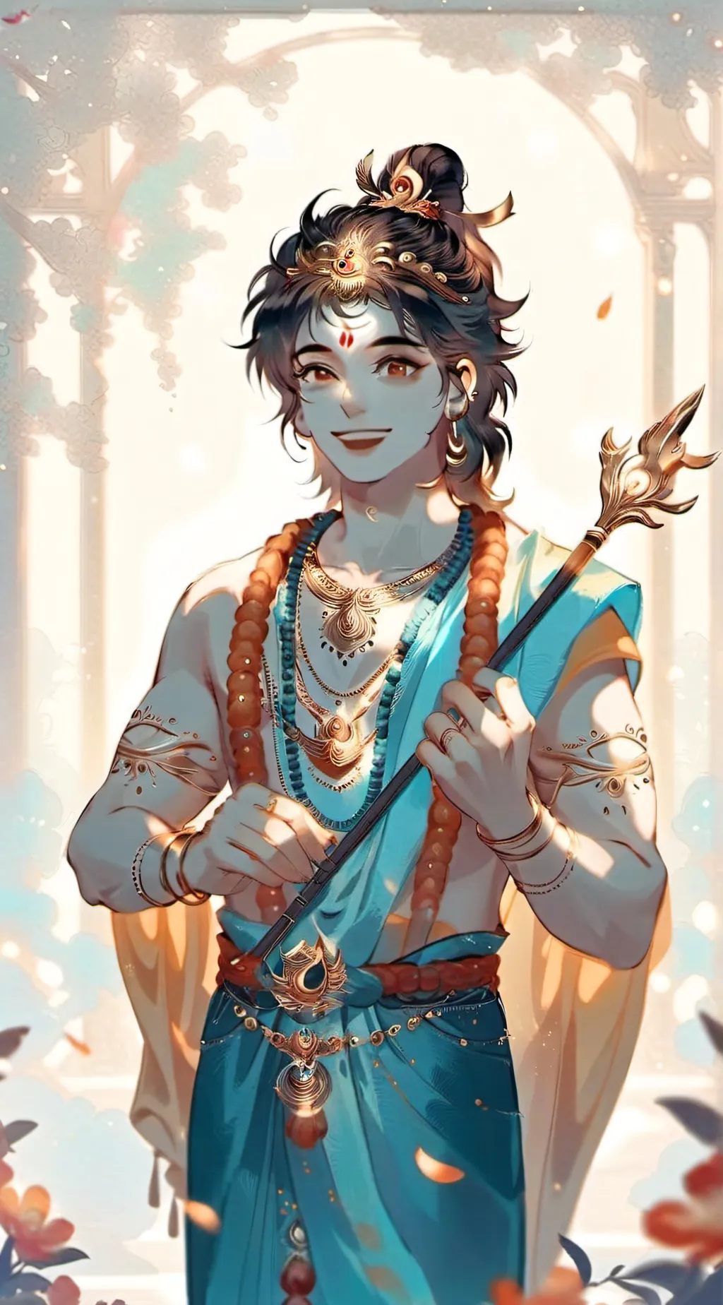 ai character: Krishna 💞✨ background