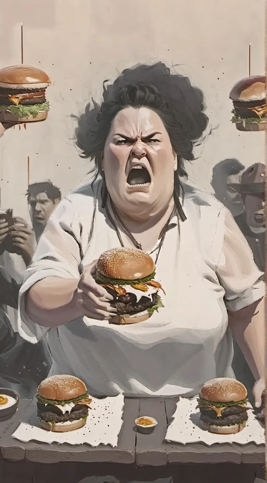 ai character: FAт MAMA background