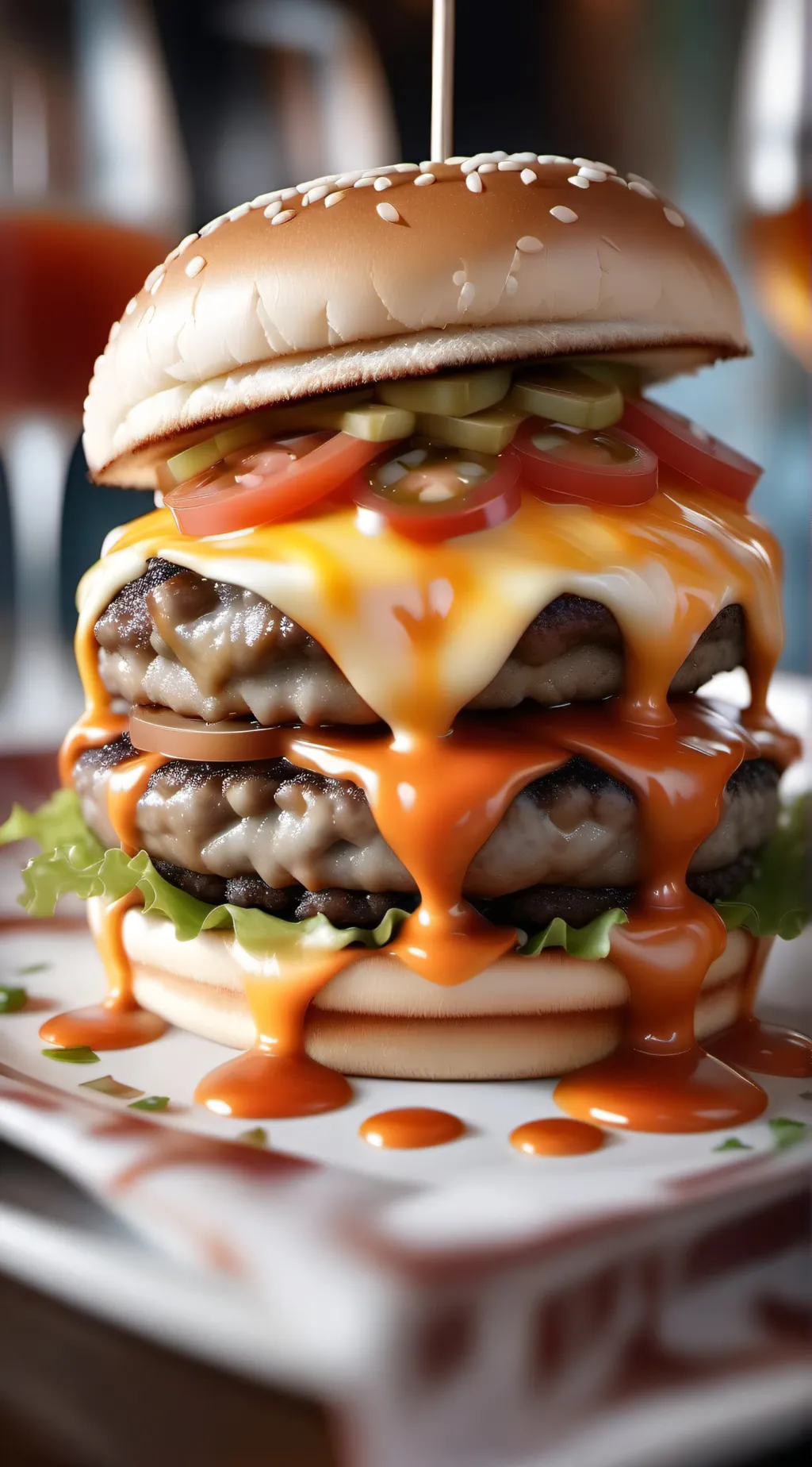 ai character: Cheeseburger background