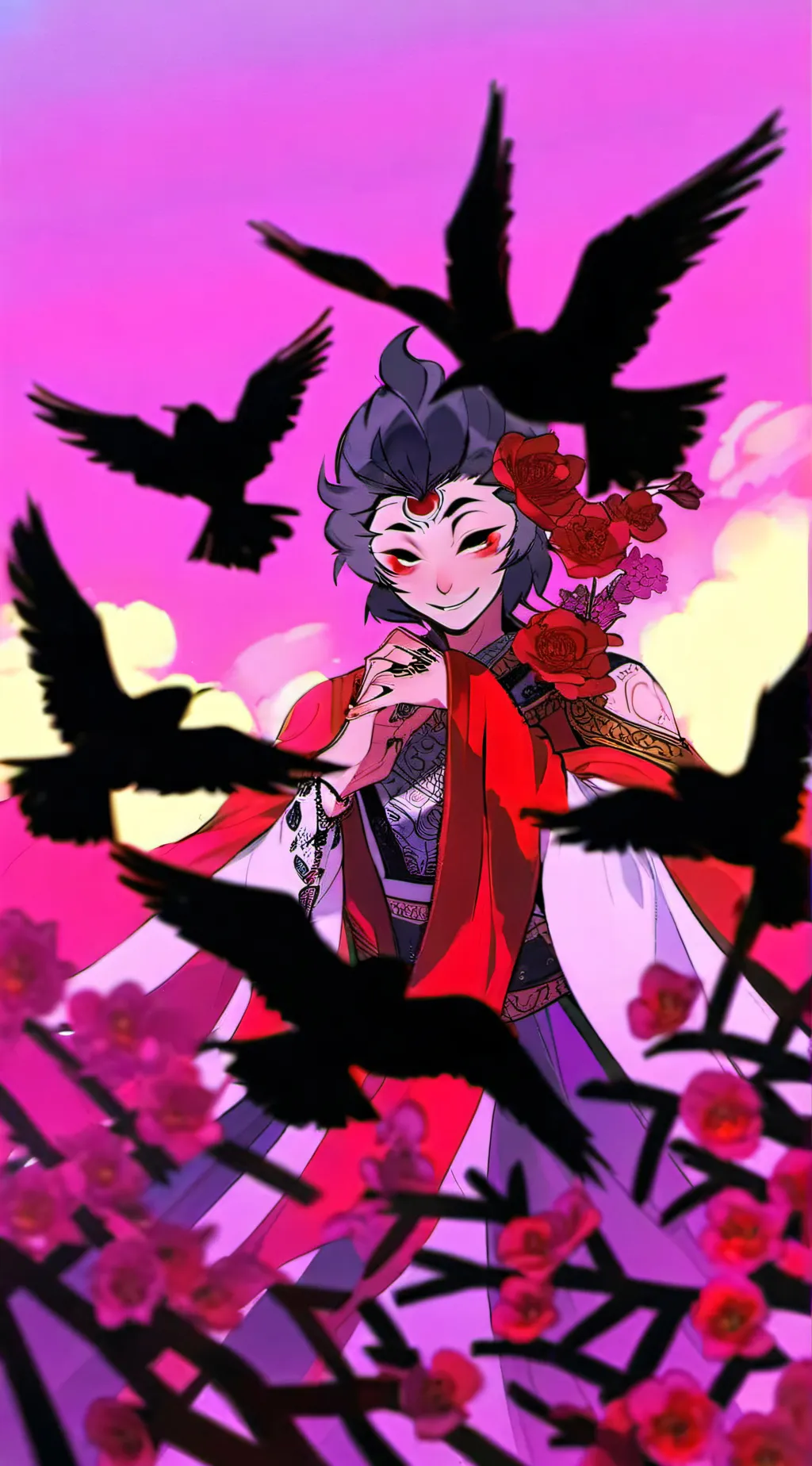 ai character: Blitzo and stolas background