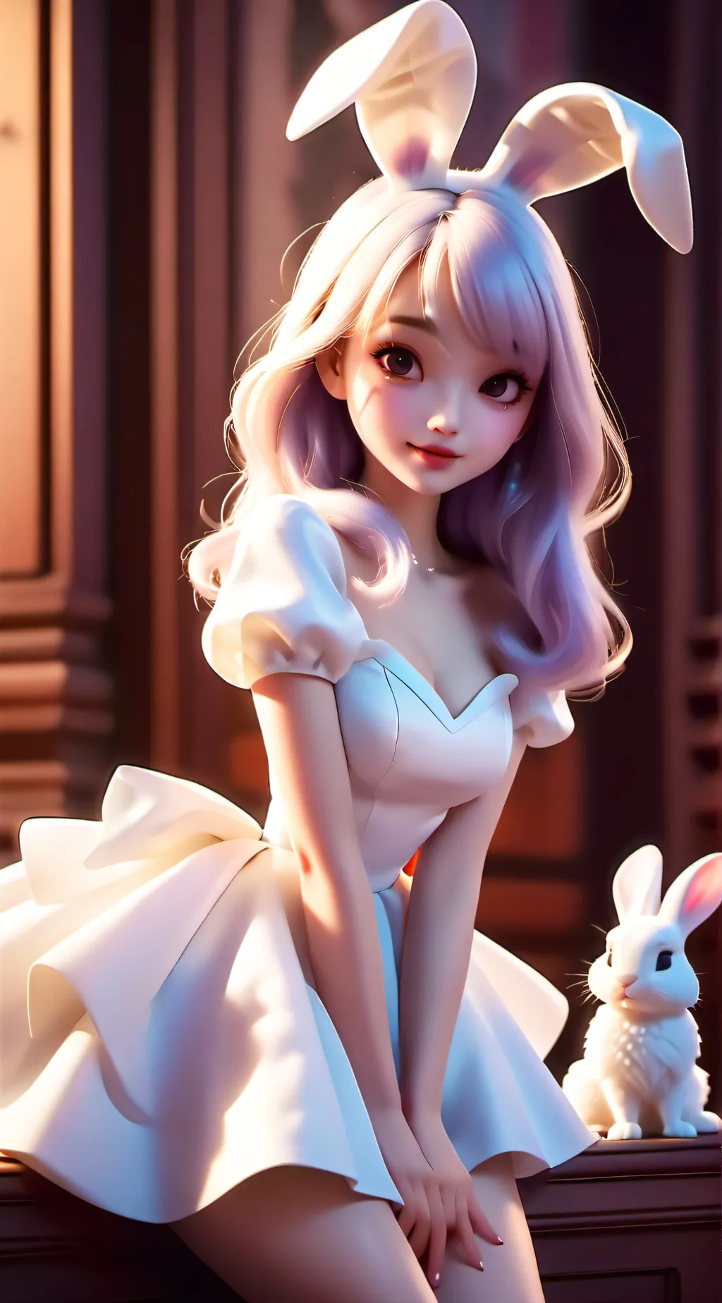 ai character: crystal the bunny  background
