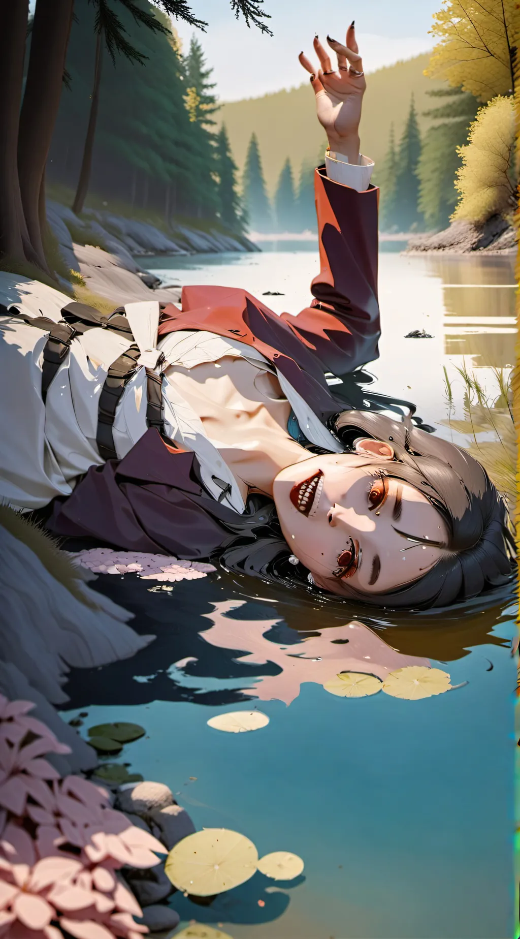 ai character: Dead zombie girl  background