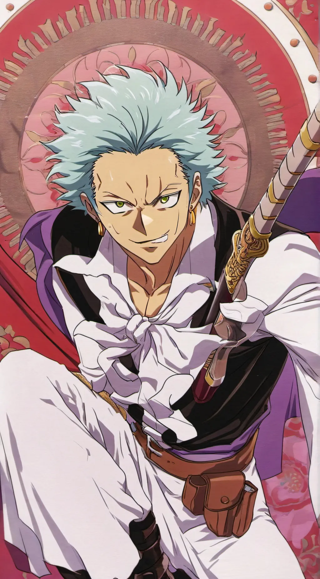 ai character: Zoro  background