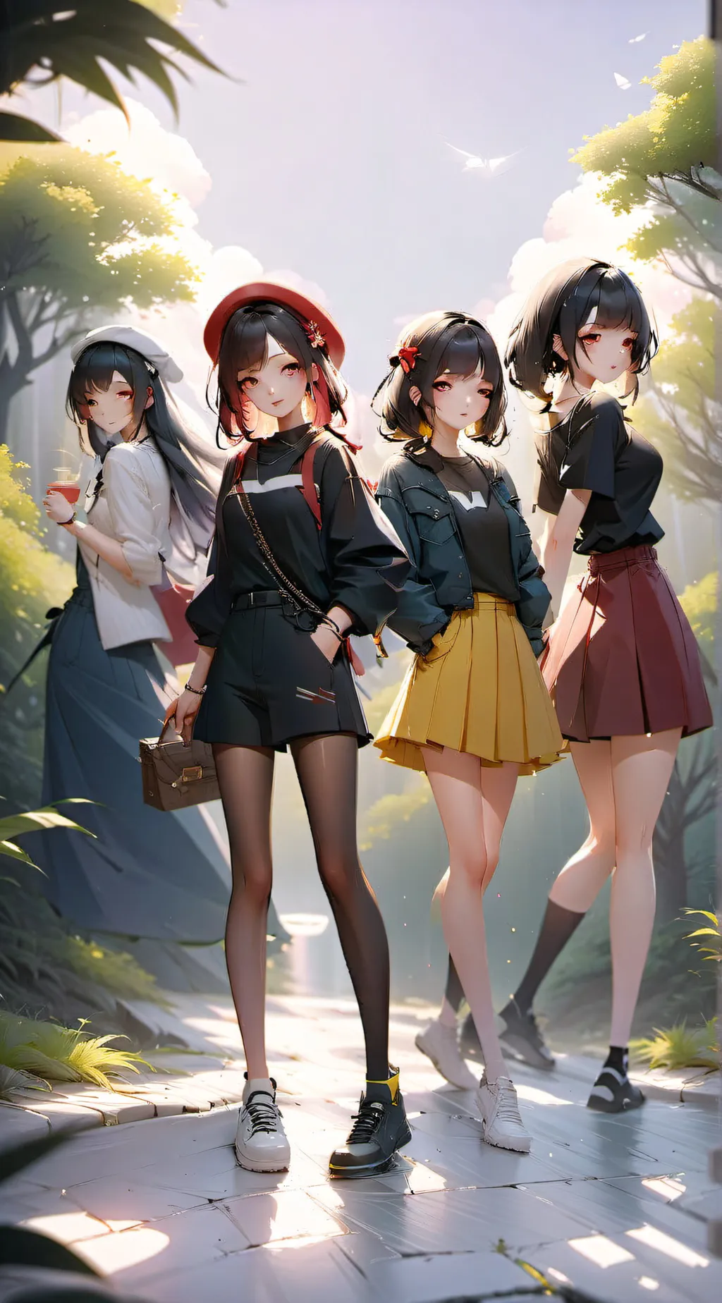 ai character: mean girl group  background