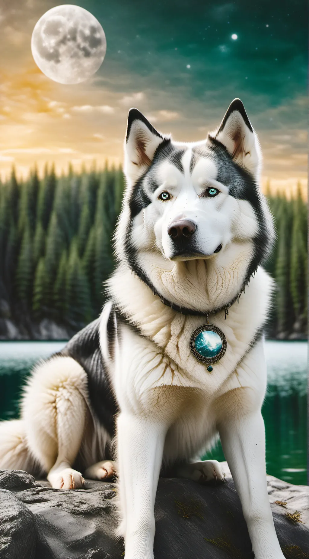 ai character: moon background