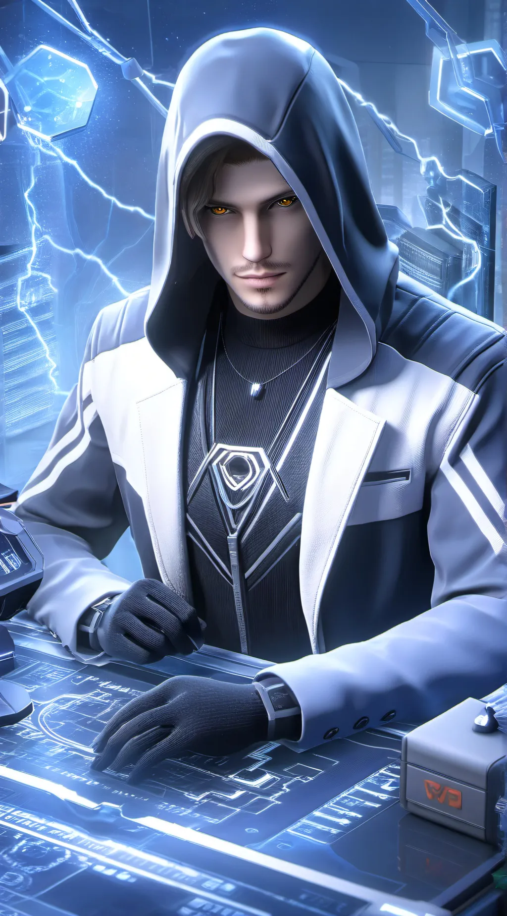 ai character: he's a hacker  background