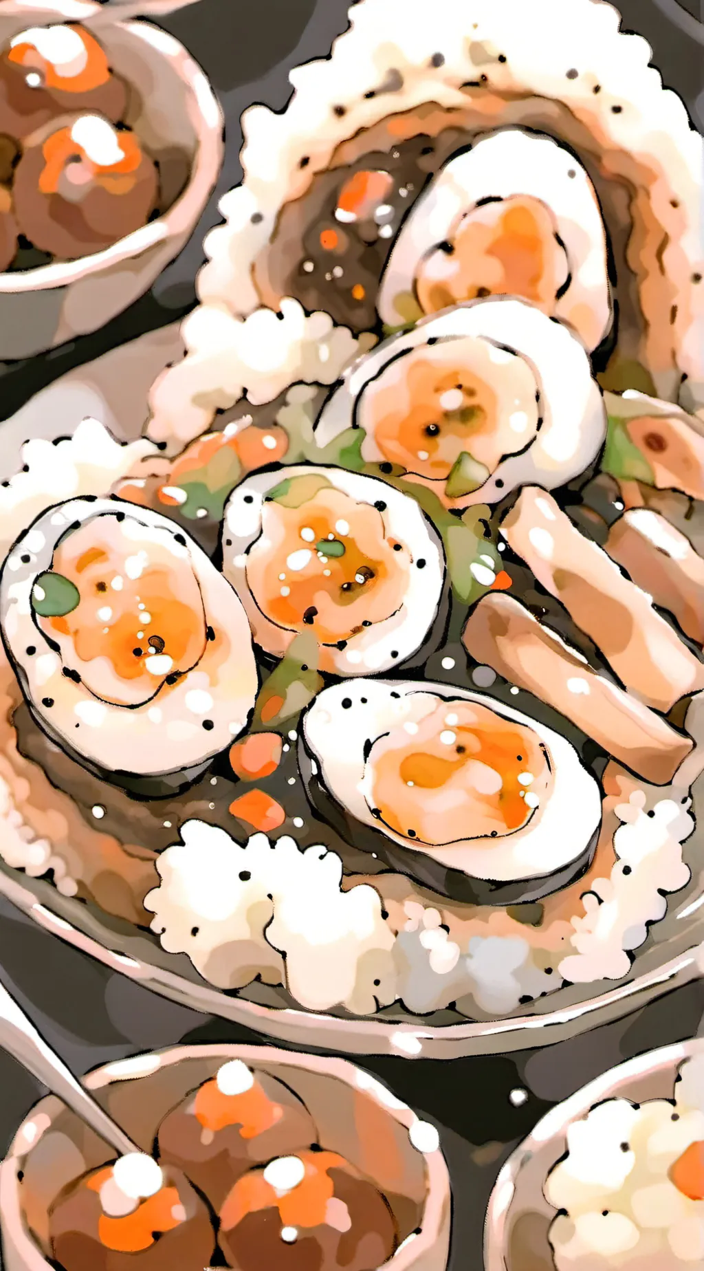 ai character: Food background