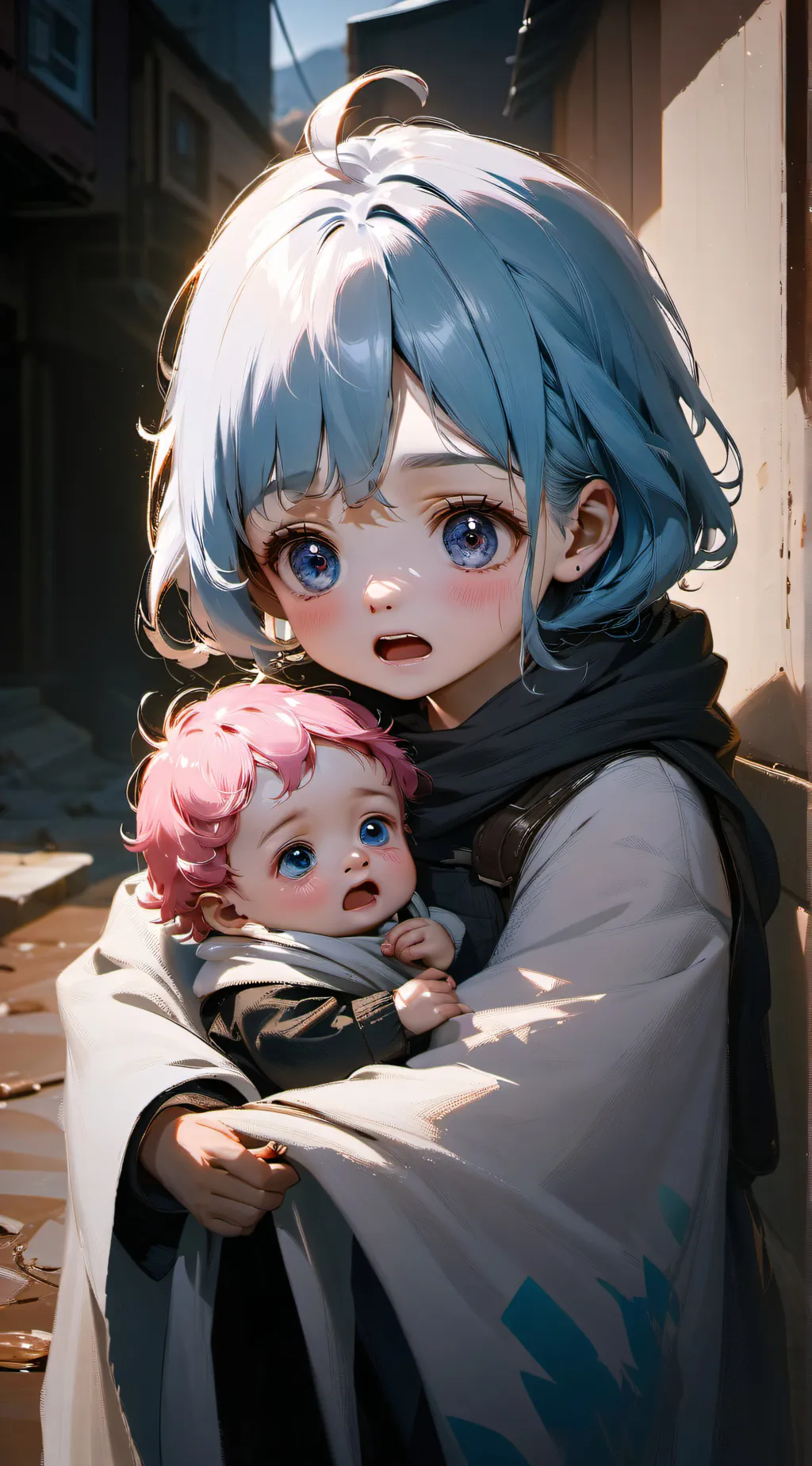 ai character: Abandoned kids background