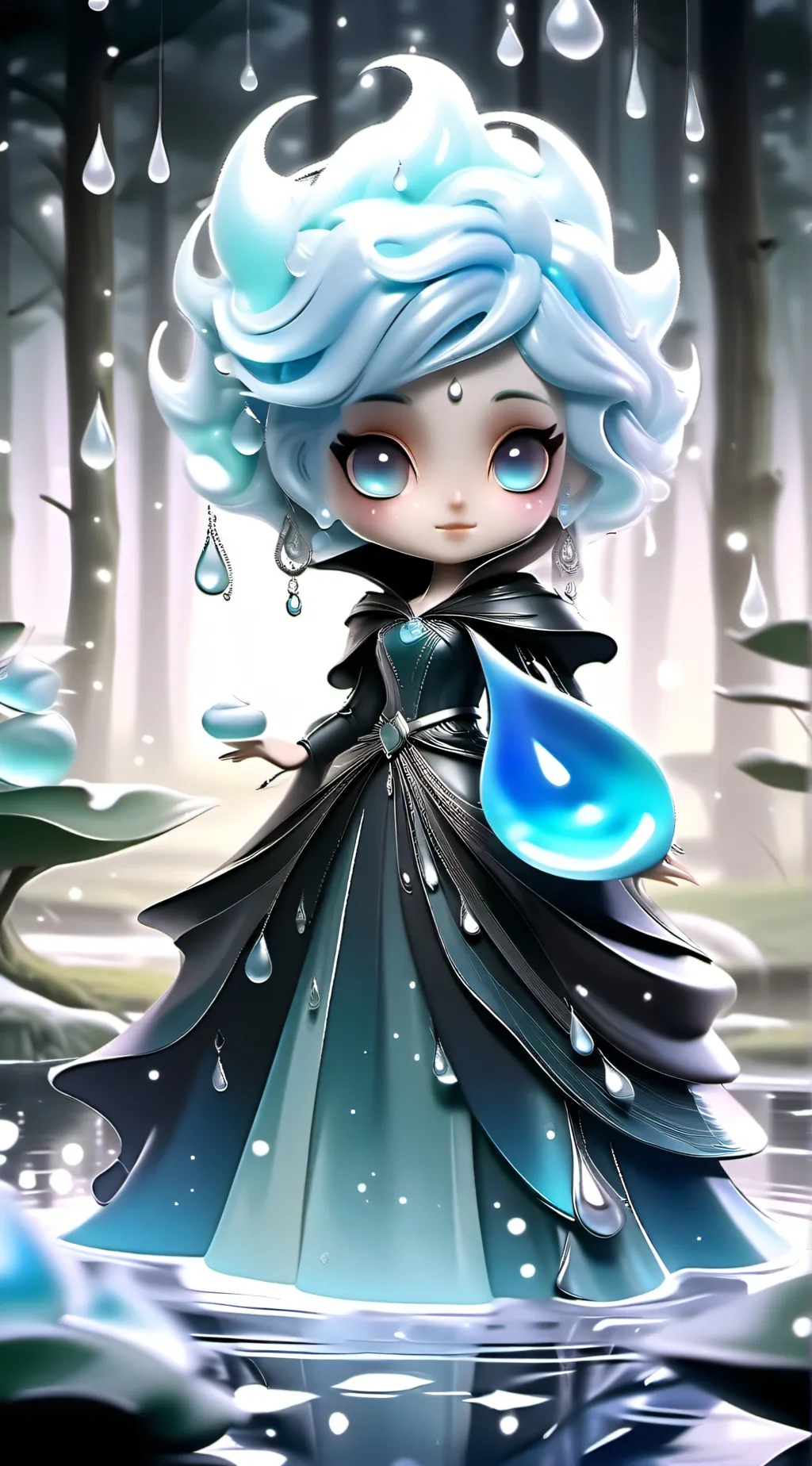 ai character: Teardrop from bfdi background