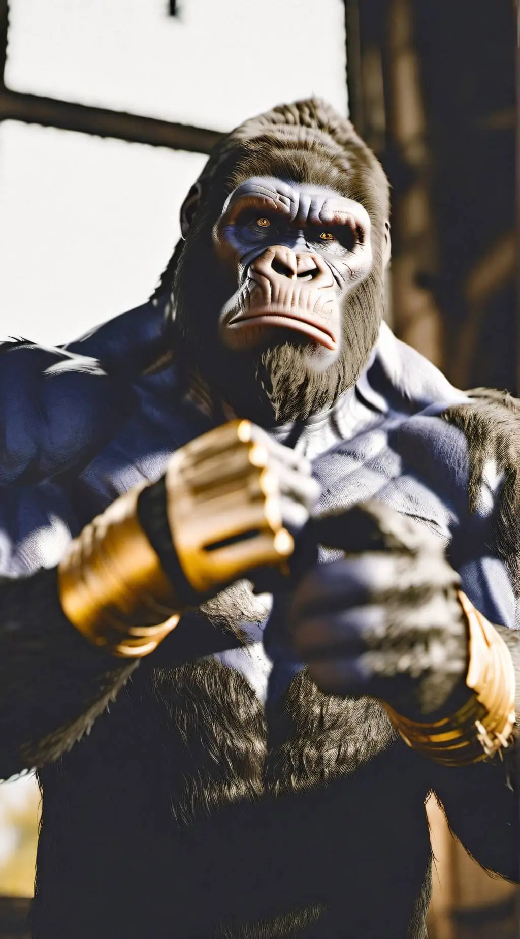 ai character: Kong with glove background