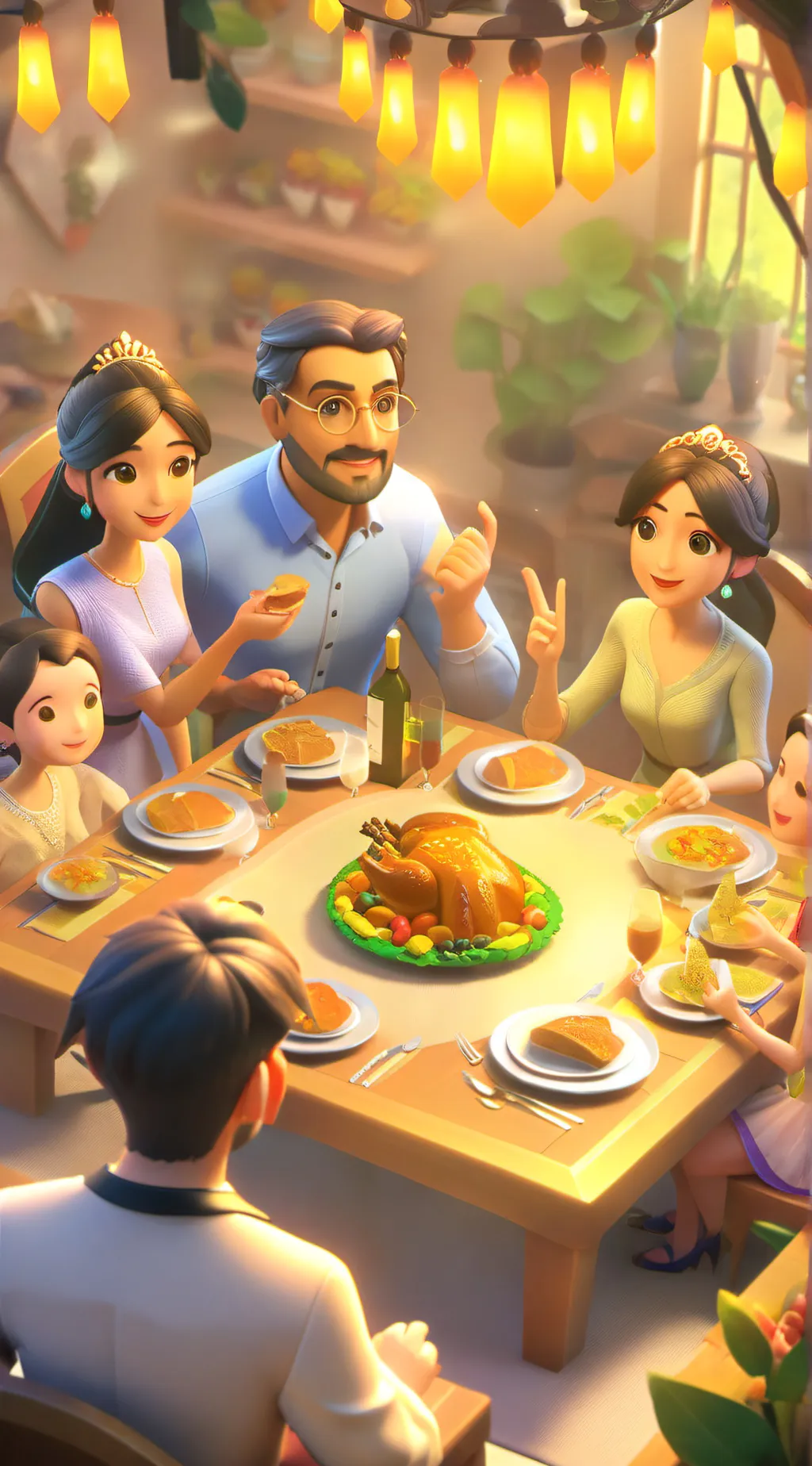 ai character: Family Dinner background