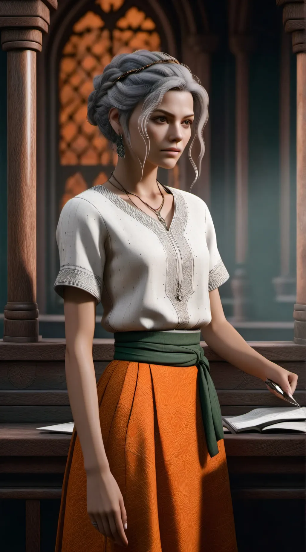 ai character: Ashley Graham RE4R background