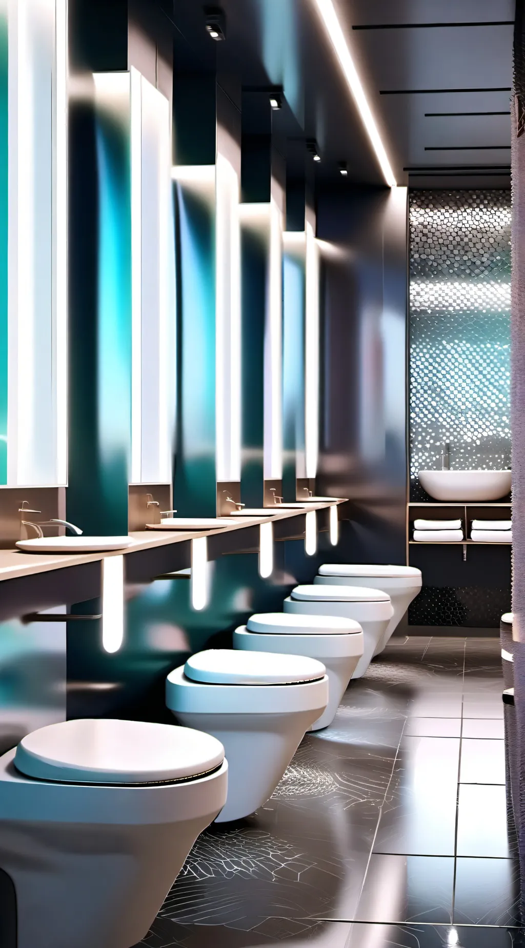ai character: Futuristic Toilets background