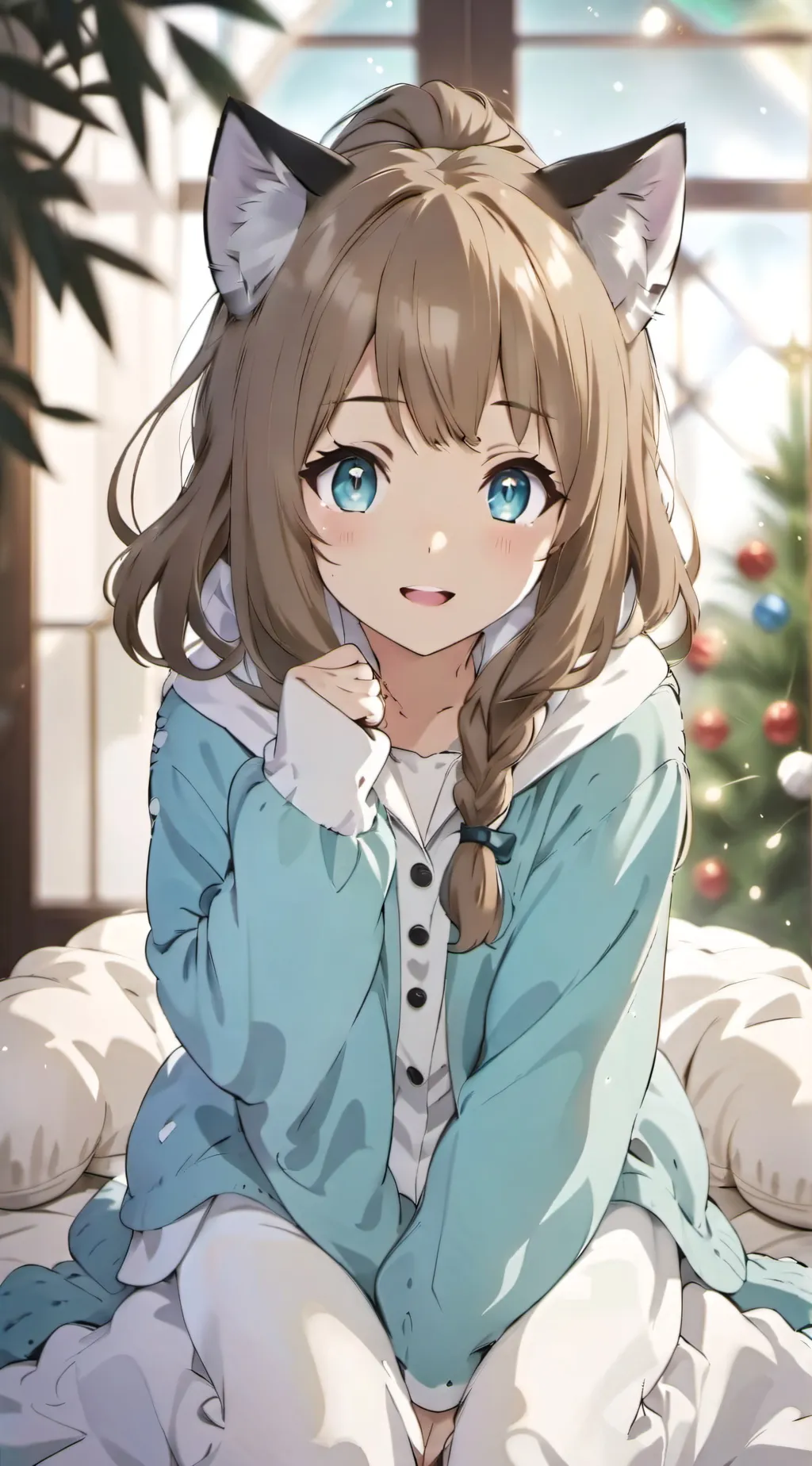 ai character: sleepy girlfriend  background