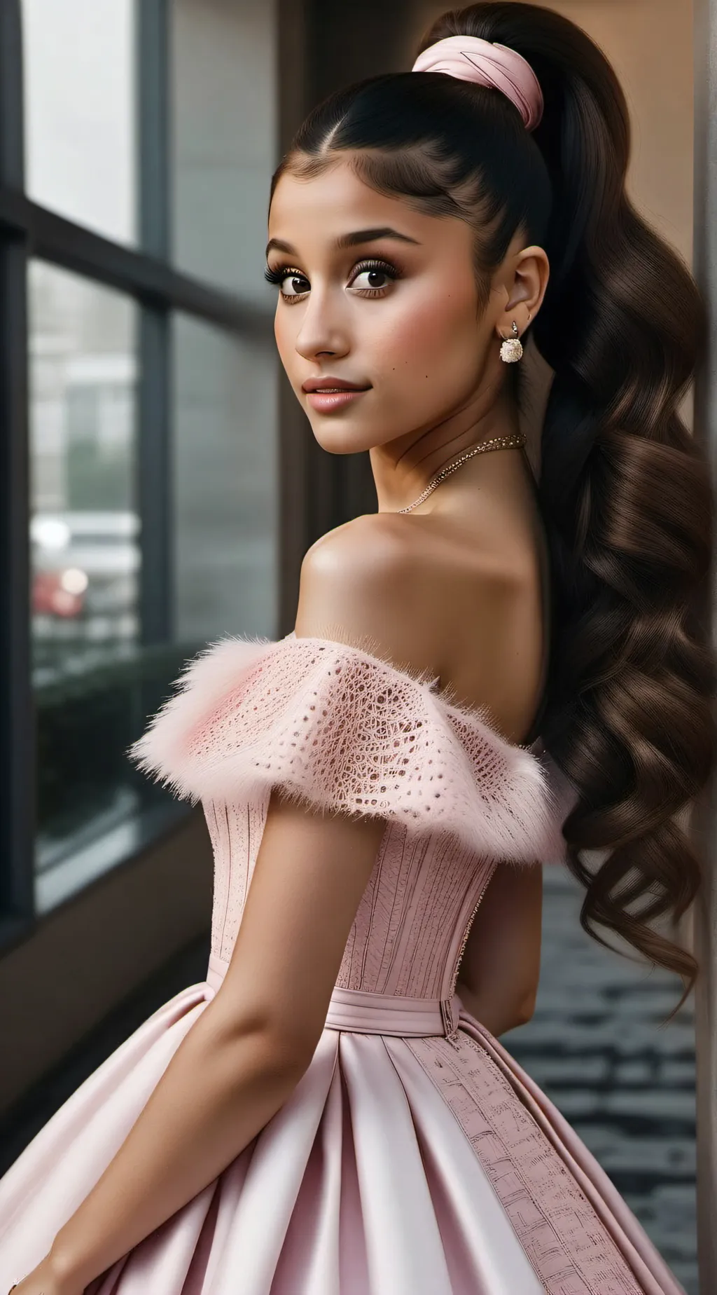 ai character: Arianna Grande  background