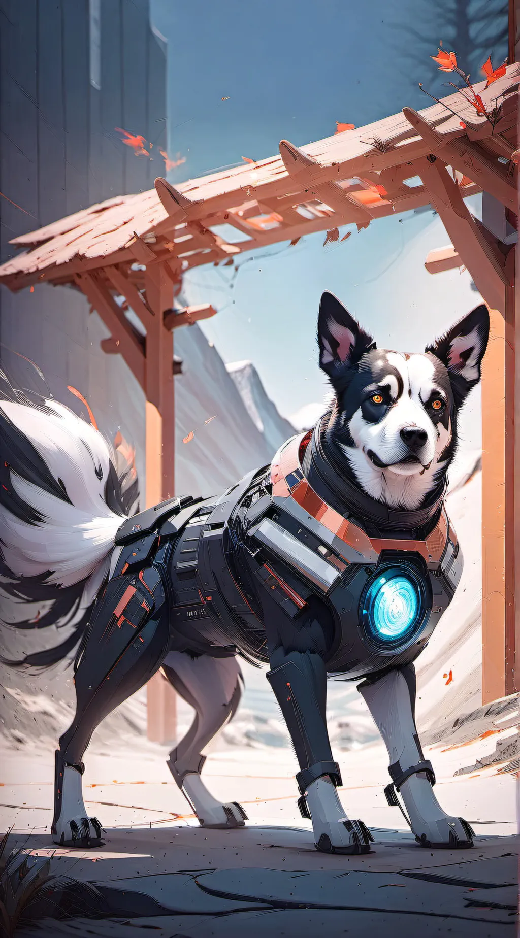 ai character: robot dog background