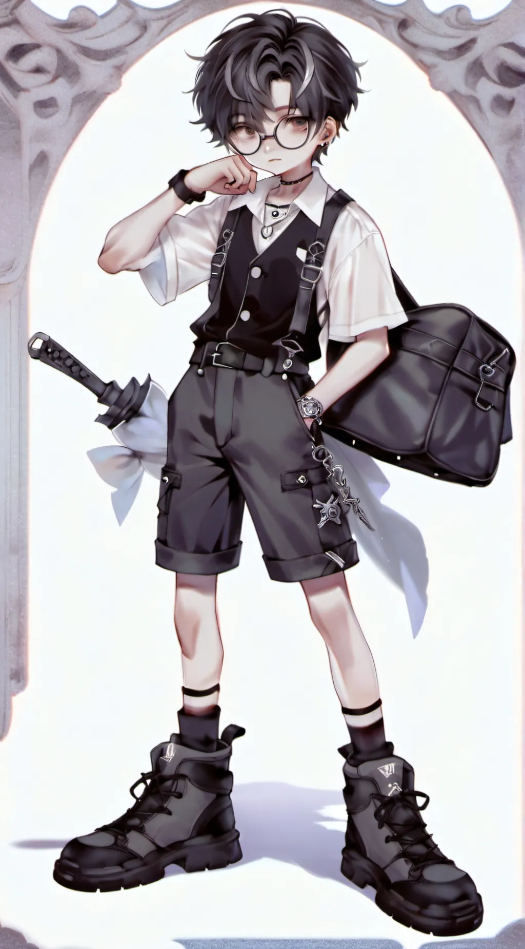 ai character: isaac flame background