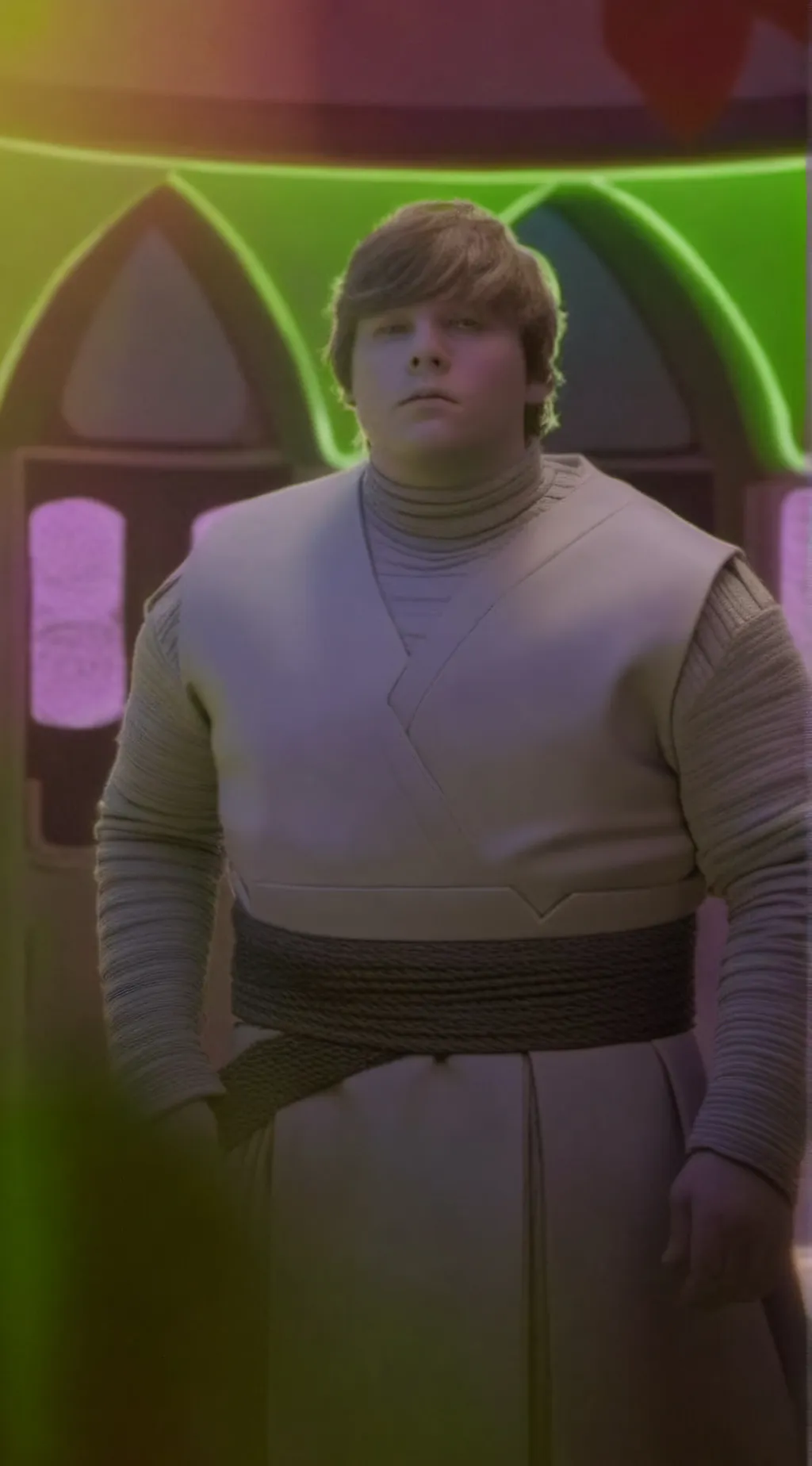 ai character: FatLuke sky walker background