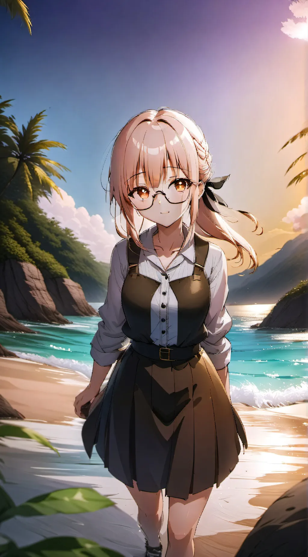 ai character: deserted island  background