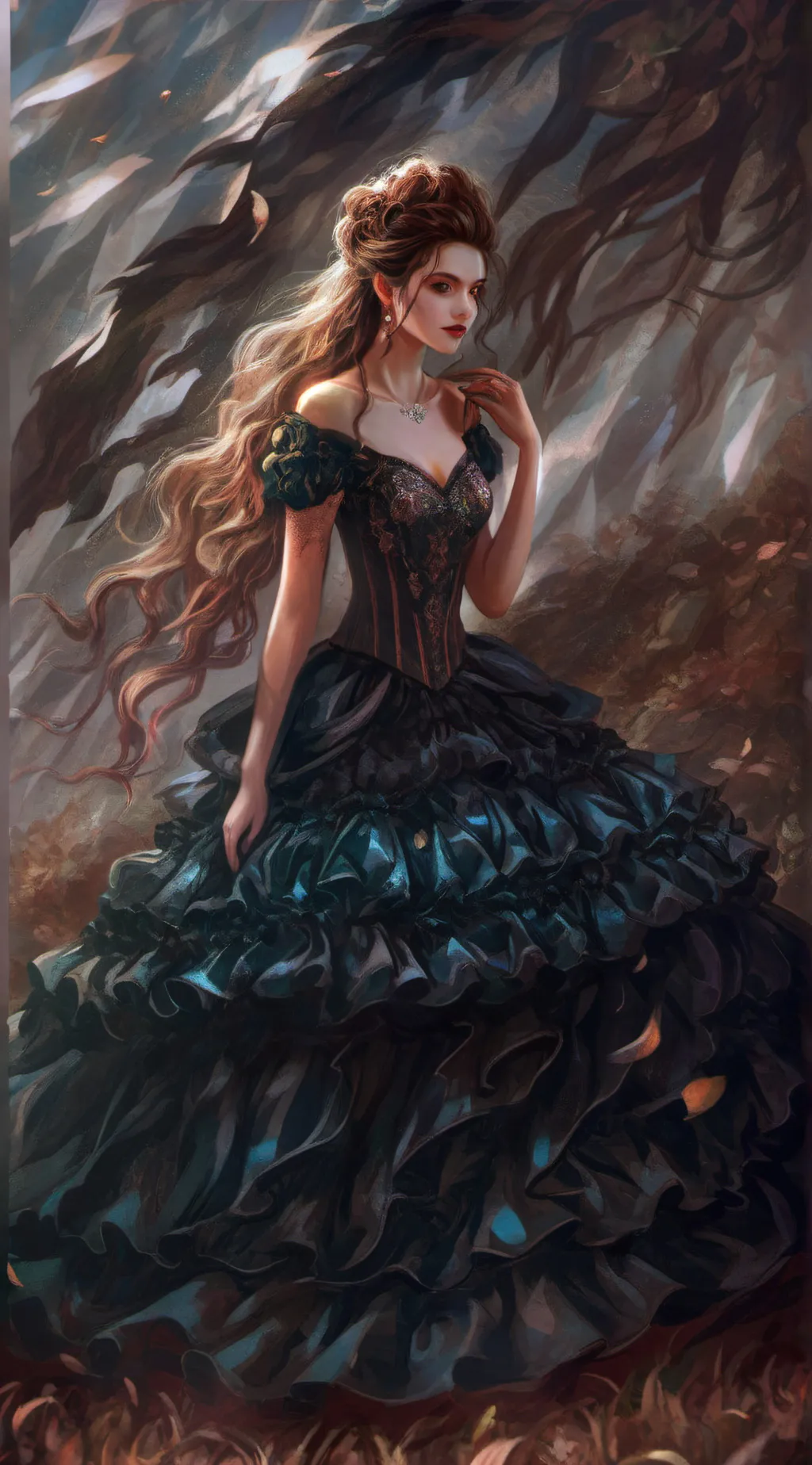 ai character: Yule ball  background