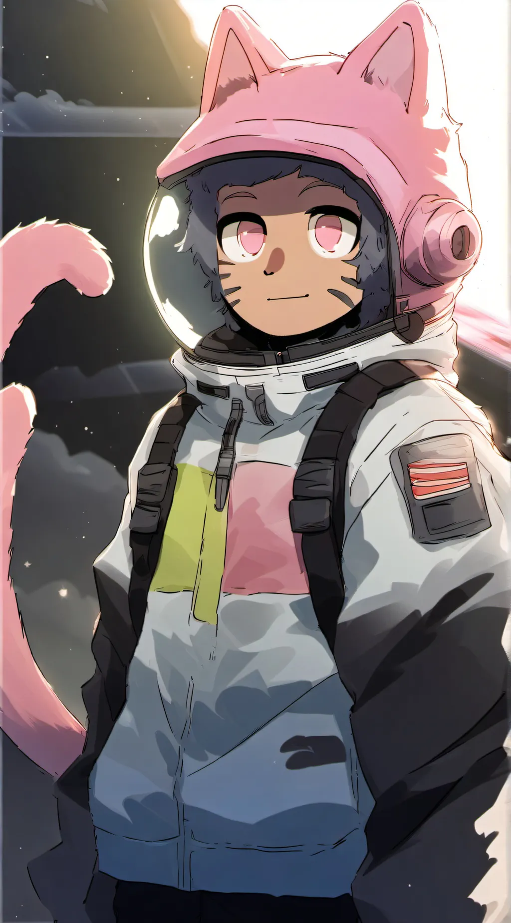 ai character: Neko pink  background