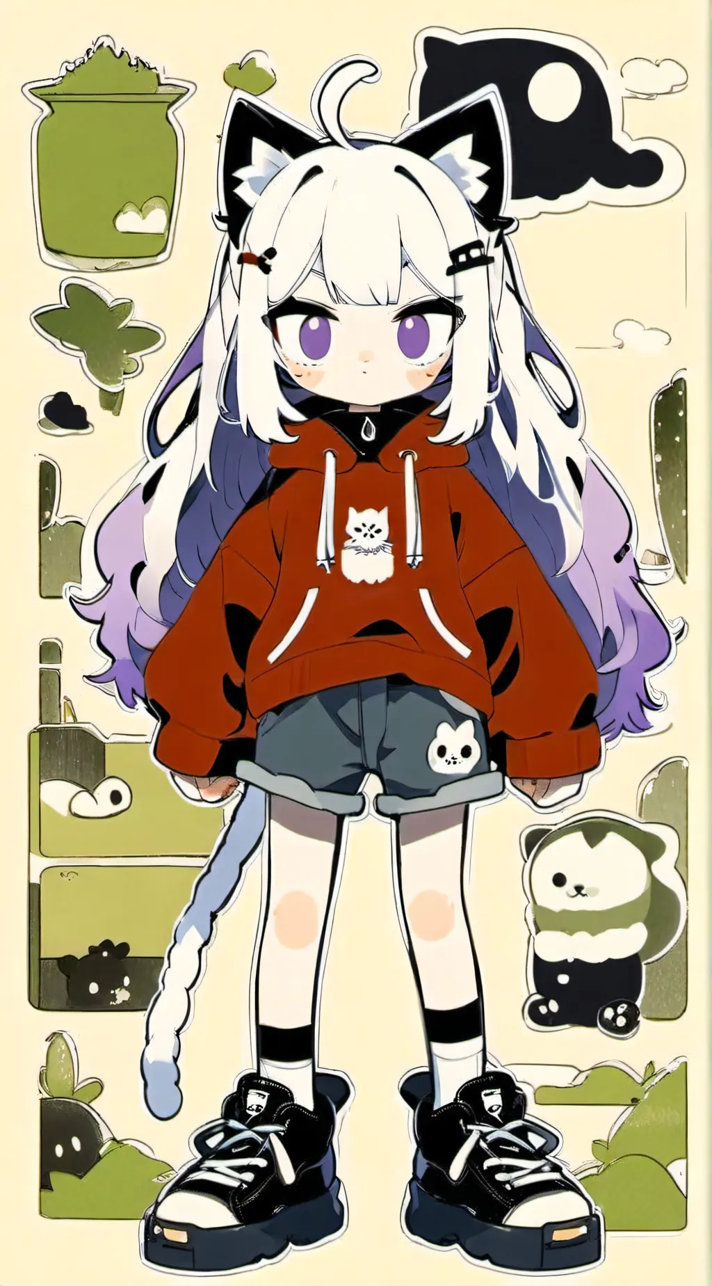 ai character: kitty  background