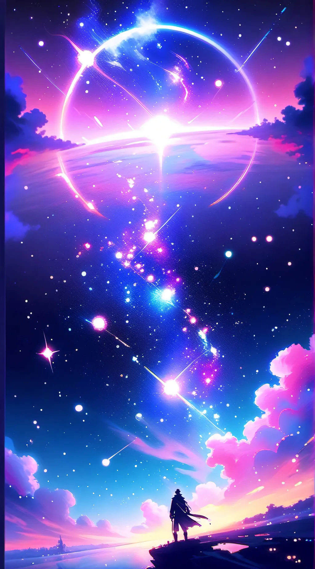 ai character: Stars in the sky background