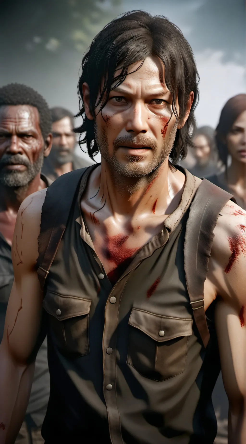 ai character: daryl walking dead background