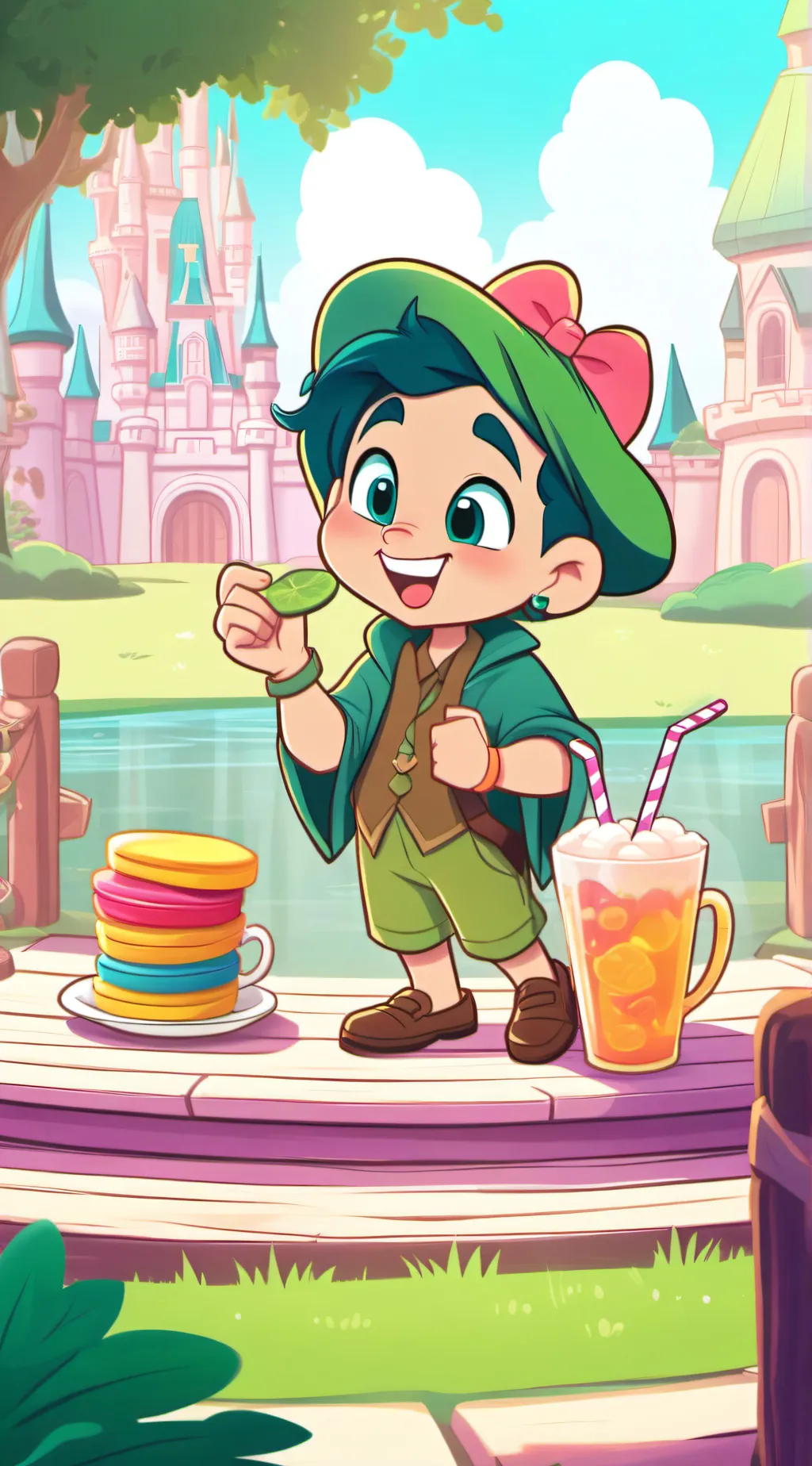 ai character: Blue background