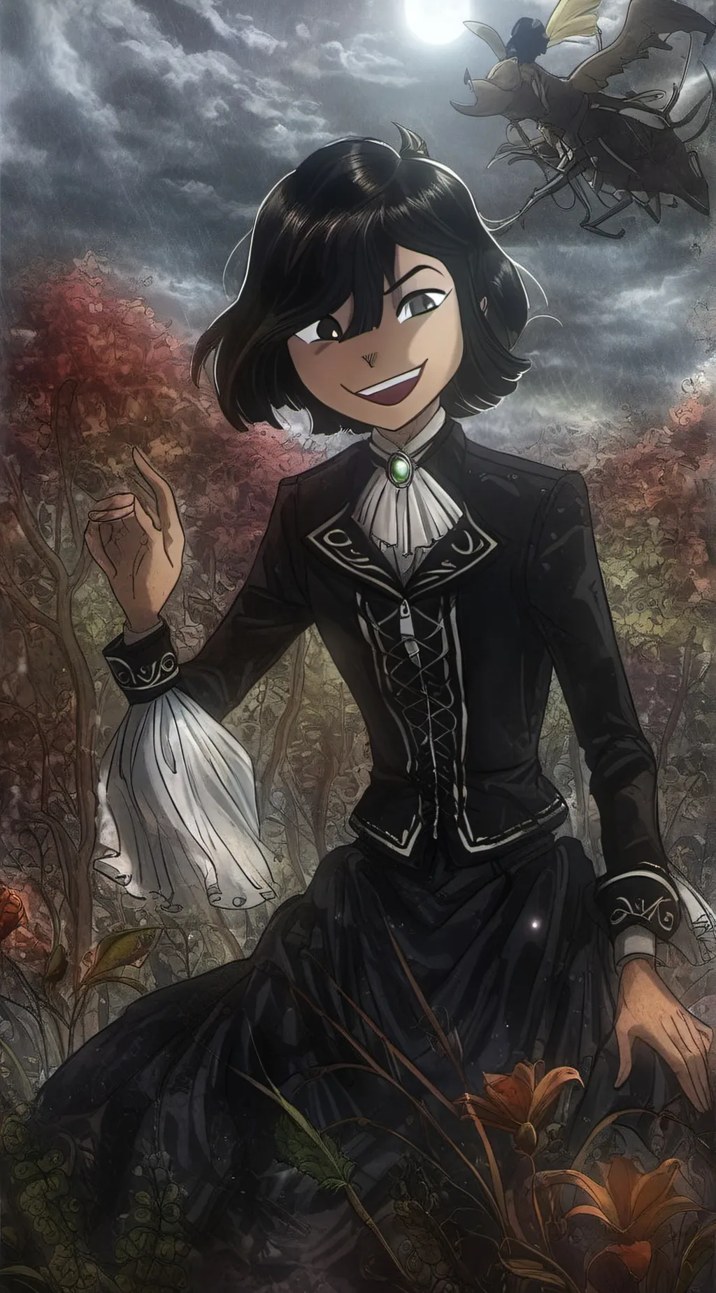 ai character: Miss circle background