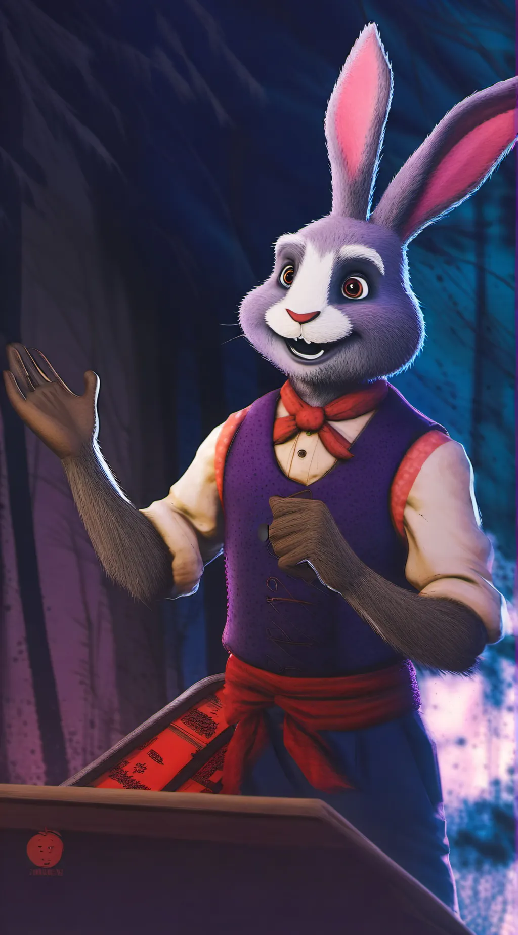 ai character: Bonnie the bunny  background