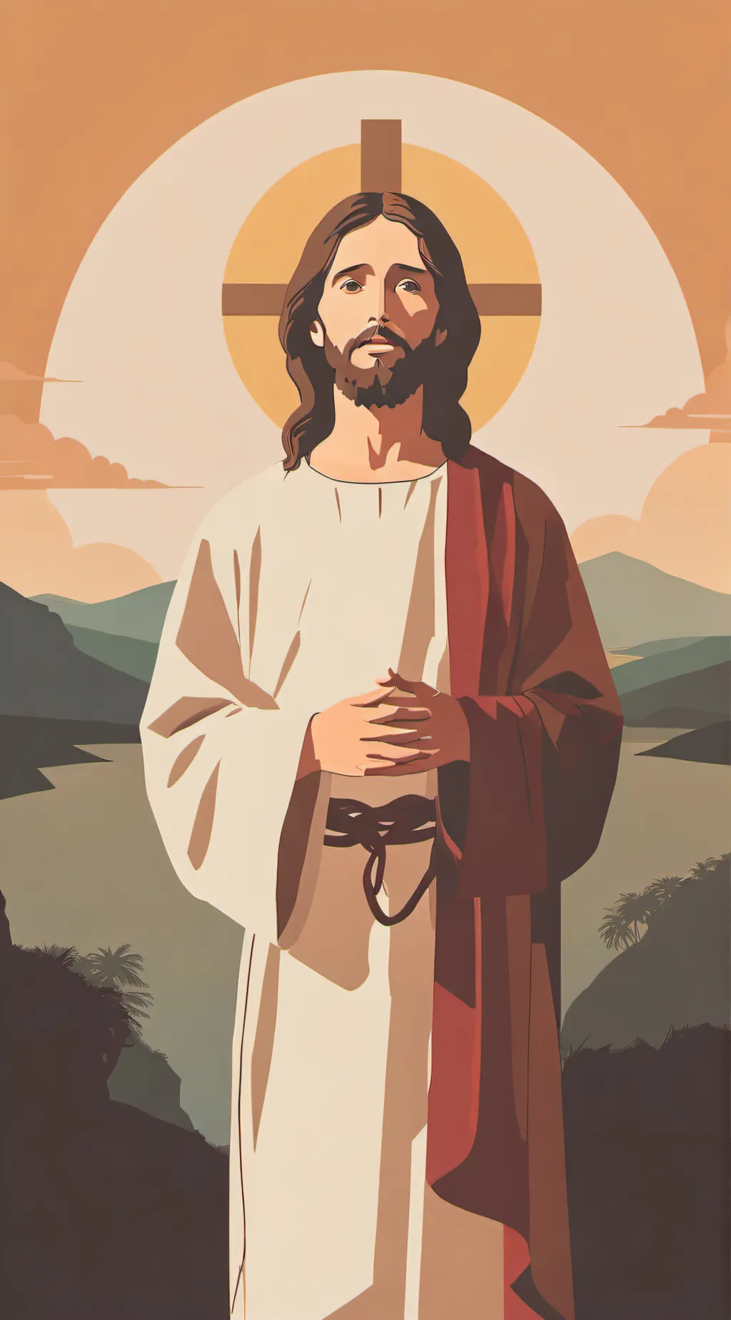 ai character: Jesus background