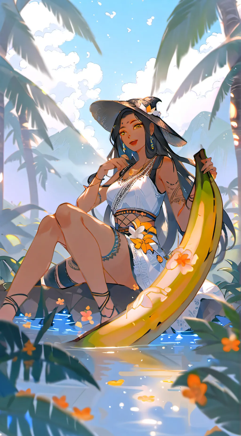 ai character: banana background