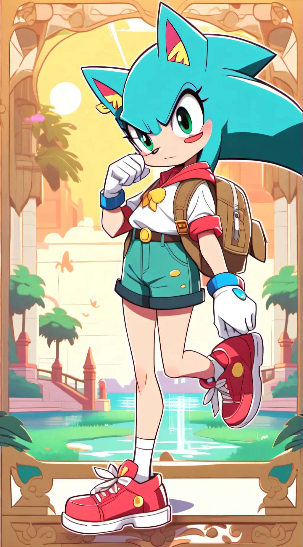 ai character: Girl sonic background