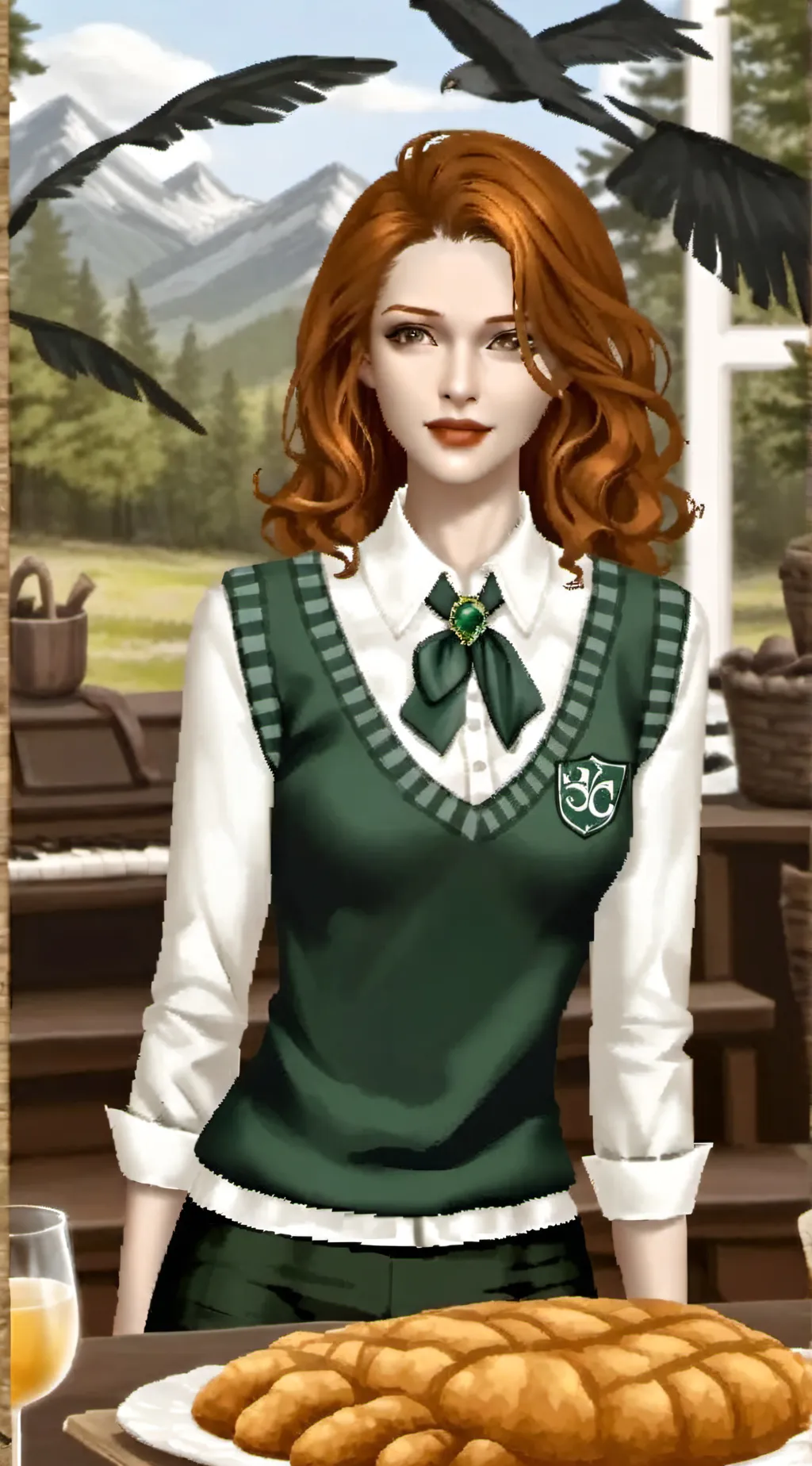 ai character: Slytherin party  background
