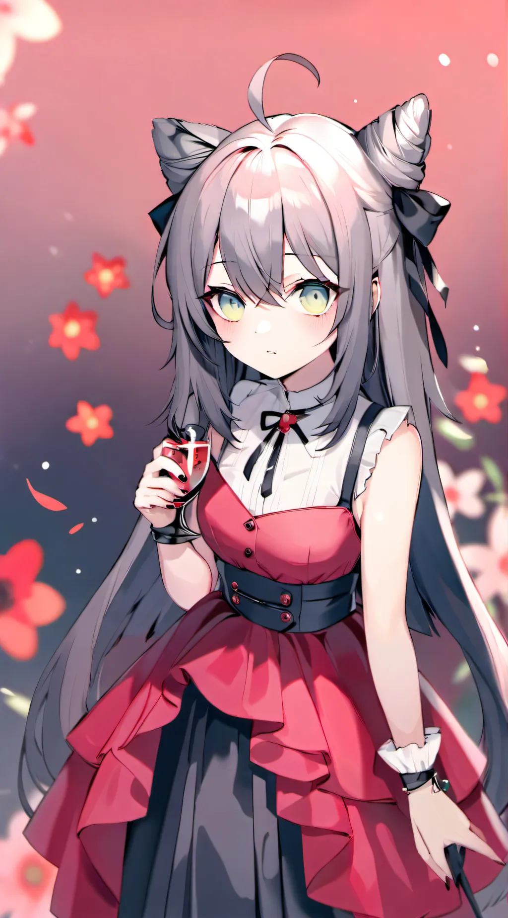 ai character: Cat girl  background