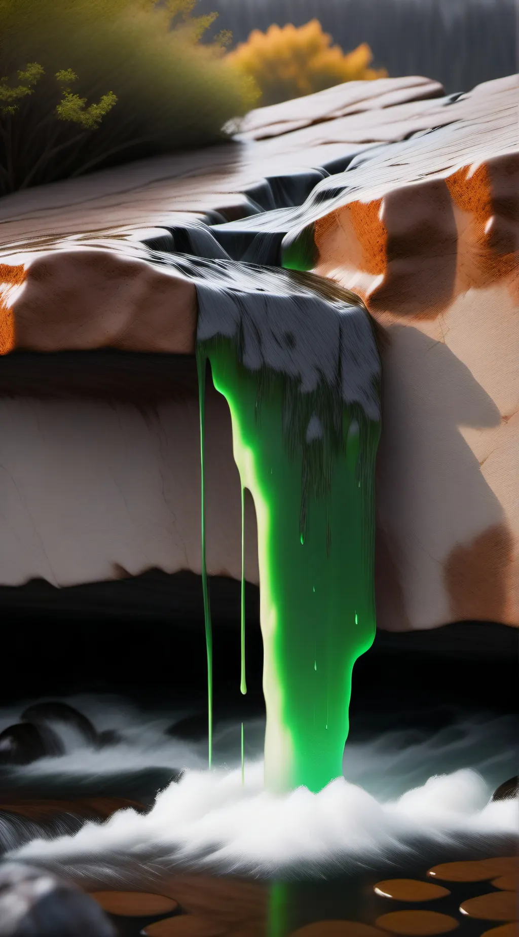 ai character: green slime background